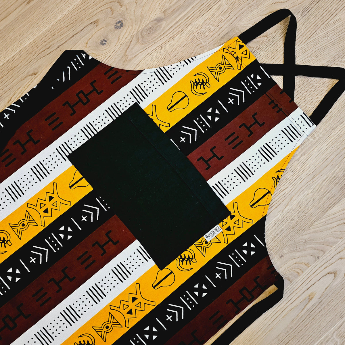 Handmade African Print Apron with Pocket-4