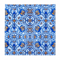 Set of 12 Synthetic Cloths Napkins Mediterranean Tile 13.8 x 13.8 in