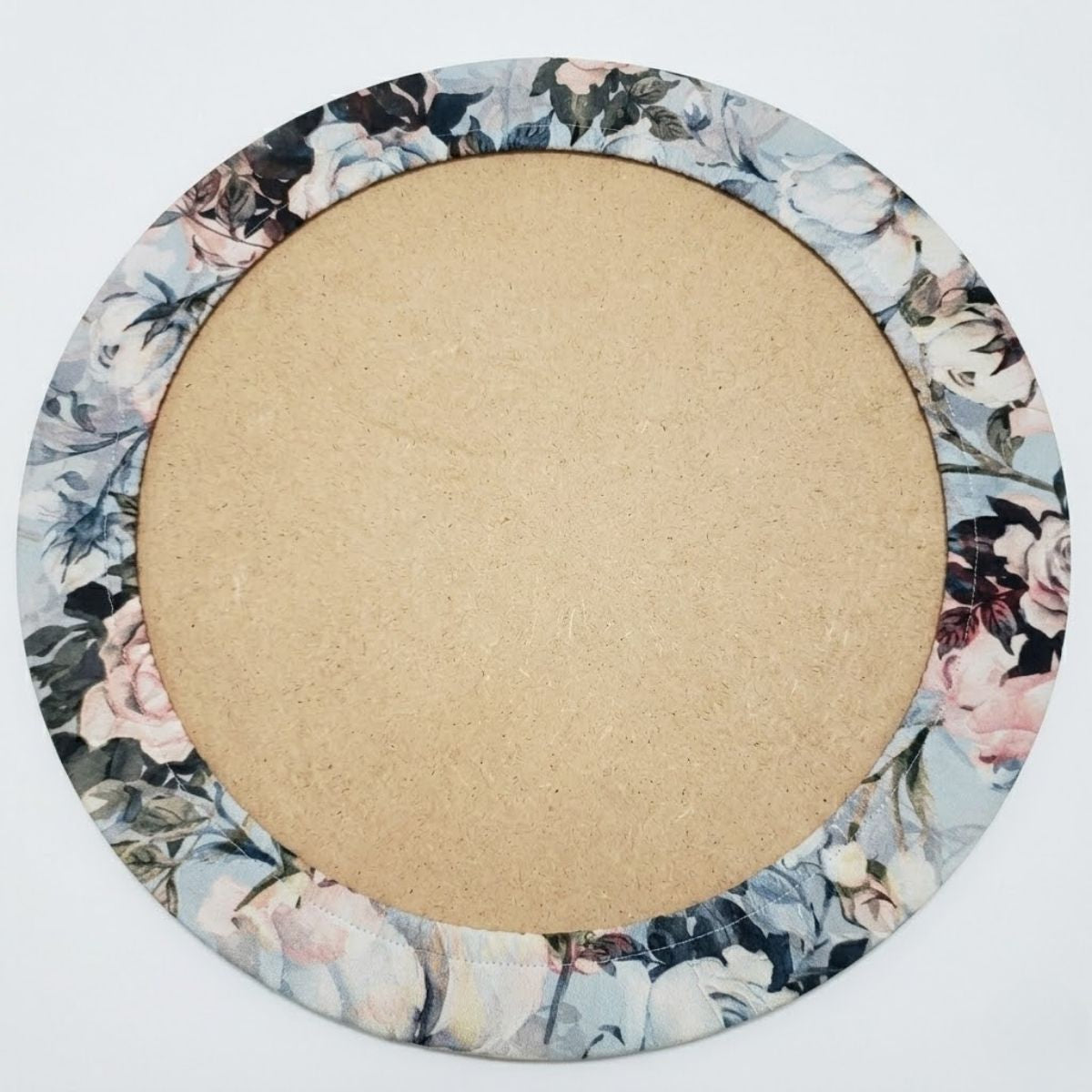 Set of 4 Round Placemats Covers 14 Dia inch Blue Floral Vintage
